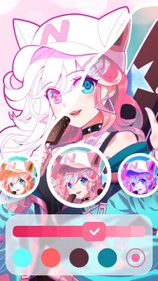 创意美美涂色图1