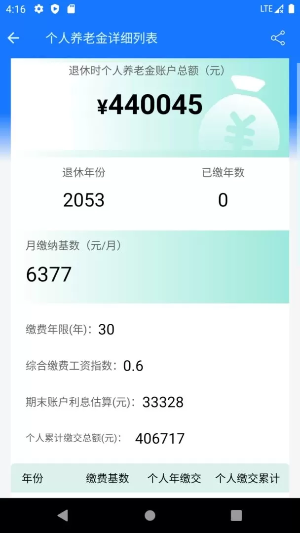 养老金计算器app安卓版图1