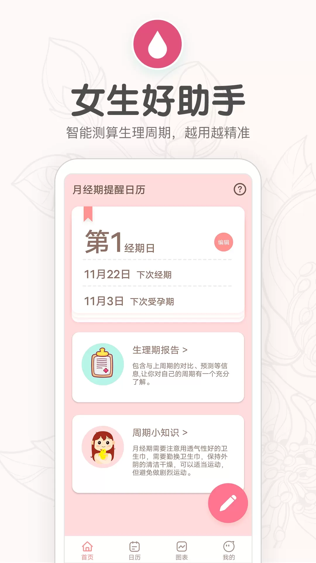 月经期提醒日历安卓版最新版图0