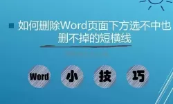 word中间有一条横线一直删不掉（word中间有一条横线一直删不掉怎么回事）