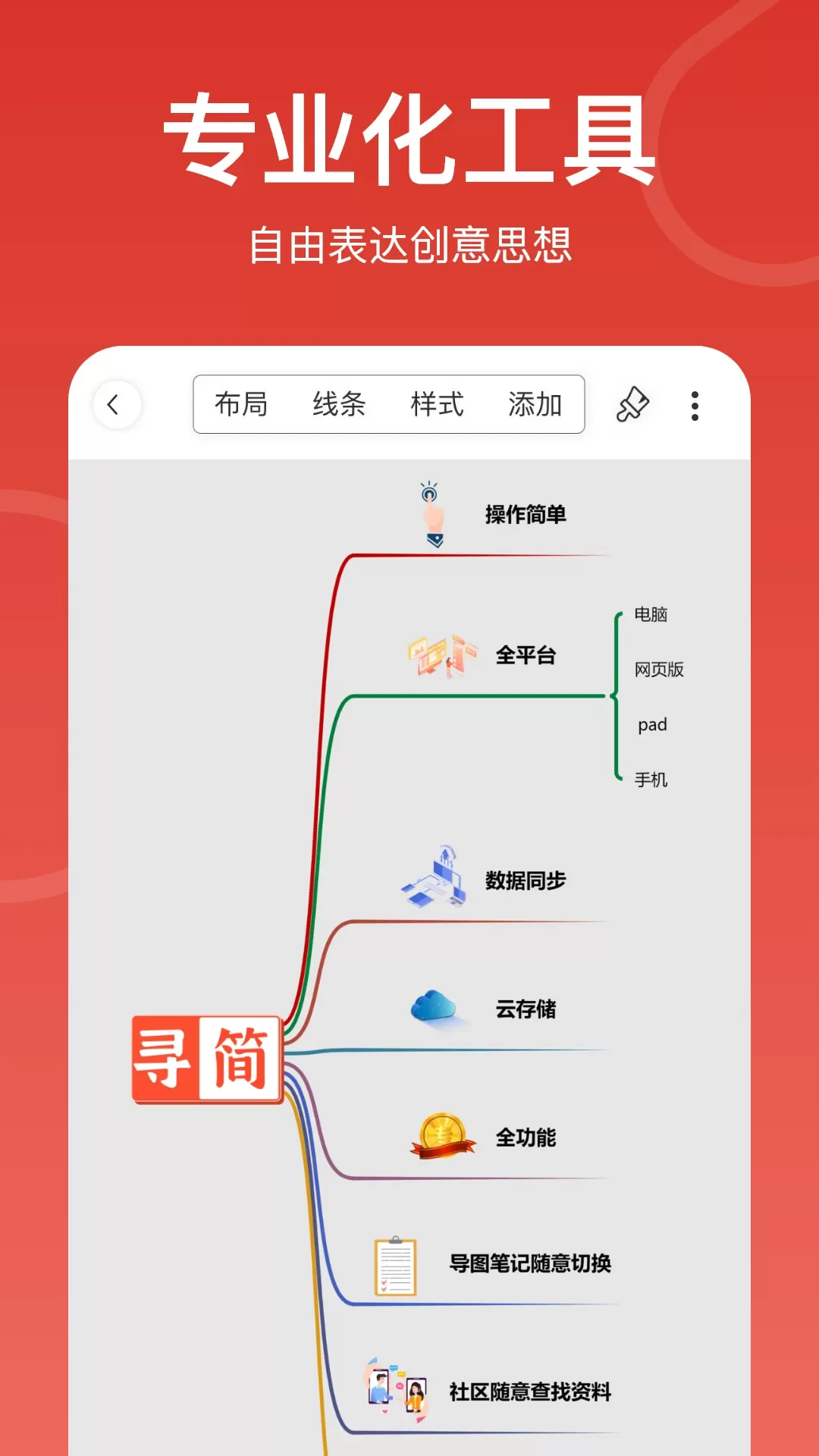 寻简思维导图免费下载图2