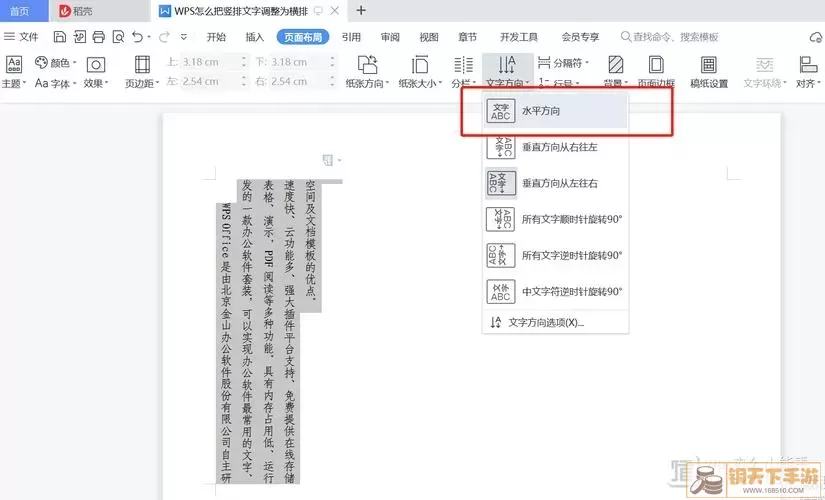 WPS文字设置示例